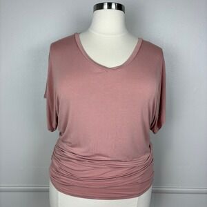 Sivana Bamboo Dolman Short Sleeve Tunic Tee Size XL Rosewater Soft Sustainable